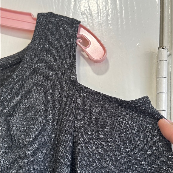 Matty M Charcoal Cold Shoulder Long Sleeve Top - Picture 2 of 8
